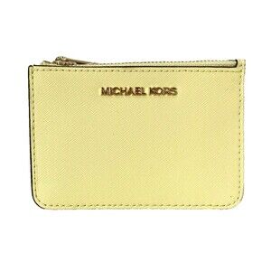 New Michael Kors Jet Set Travel Small Coin Pouch with ID Leather Buttercup